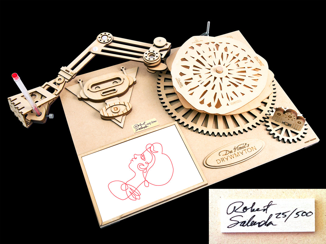 Mechanical Wooden Model KitRobotime Rokr The Gambler Da Vinci's Drawmaton 